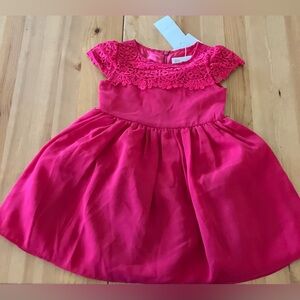 NWT Little Angels by US Angels Charming Fuchsia Lace Kids Dress size 2T